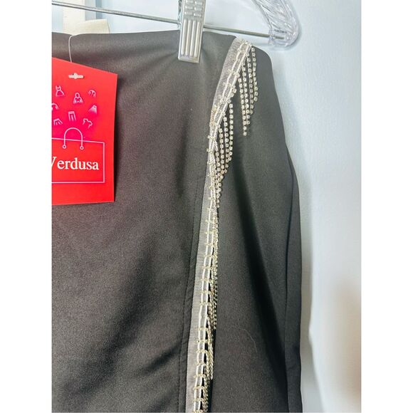 NWT See Me Shine Fringe Mini Skort Black Large - Picture 3 of 5